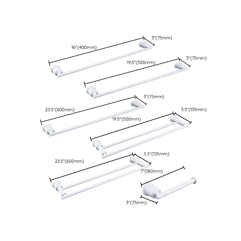 Contemporary white bathroom accessories as a single piece or in a set