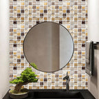 Plastic Peel & Stick Mosaic Tiles Mosaic Wallpaper with Square Shape
