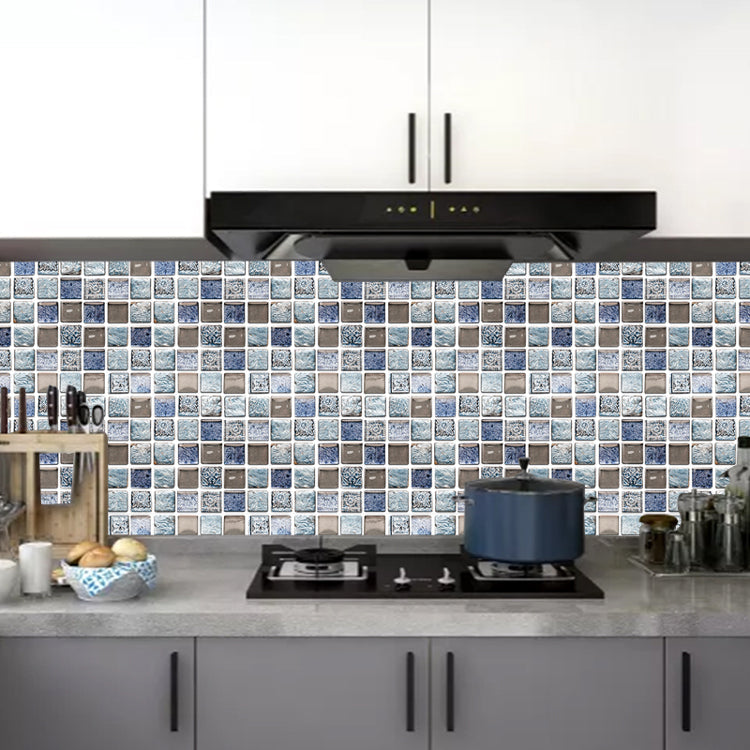 Plastic Peel & Stick Mosaic Tiles Mosaic Wallpaper with Square Shape