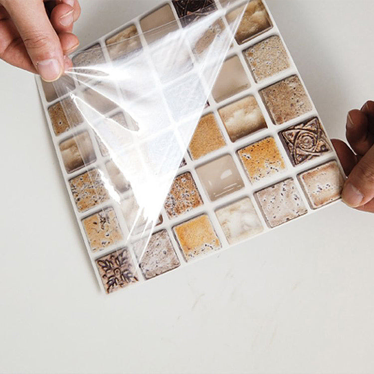 Plastic Peel & Stick Mosaic Tiles Mosaic Wallpaper with Square Shape