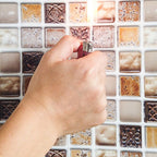 Plastic Peel & Stick Mosaic Tiles Mosaic Wallpaper with Square Shape