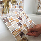 Plastic Peel & Stick Mosaic Tiles Mosaic Wallpaper with Square Shape
