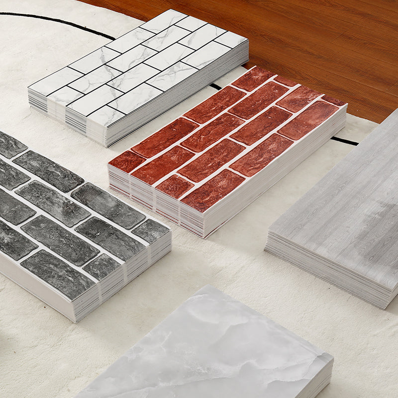 Plastic Peel-and-Stick Back Wall Tiles Waterproof Single_TILE Wallpaper