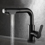 Modern Sink Faucet Pull-Down Lever Handle Brass Faucet Bathroom