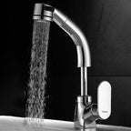 Modern Sink Faucet Pull-Down Lever Handle Brass Faucet Bathroom