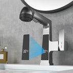 Modern Sink Faucet Pull-Down Lever Handle Brass Faucet Bathroom