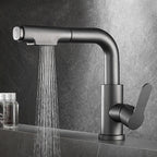 Modern Sink Faucet Pull-Down Lever Handle Brass Faucet Bathroom