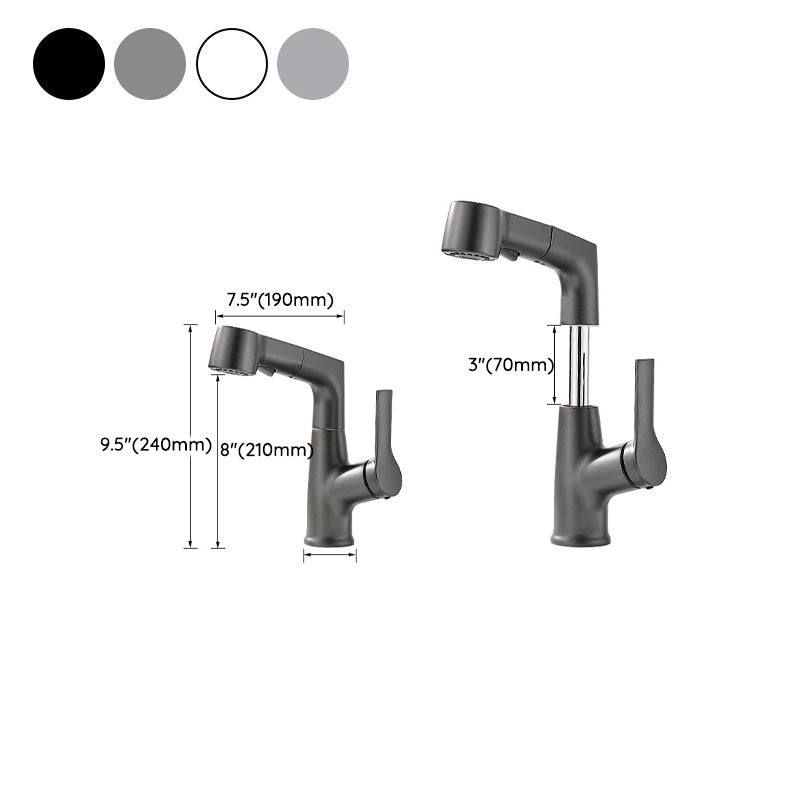 Modern Sink Faucet Pull-Down Lever Handle Brass Faucet Bathroom