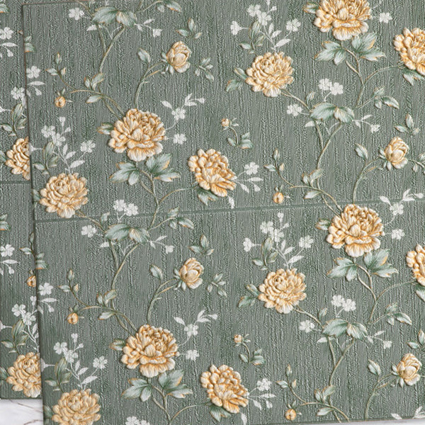 Modern Wall Panel 3D Floral Print Peel and Stick Waterproof Wall Covering