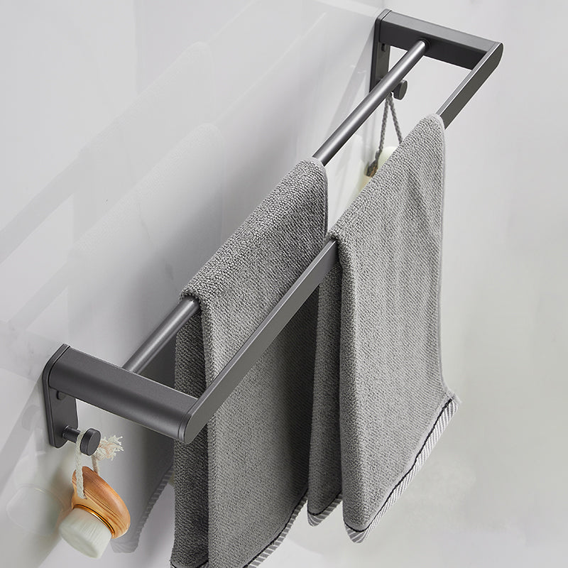 Modern Gray Bathroom Accessory As a Single Piece or As a Set Made of Metal
