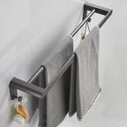 Modern Gray Bathroom Accessory as Individual Piece or as Set Made of Metal