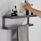 Modern Gray Bathroom Accessory As a Single Piece or As a Set Made of Metal