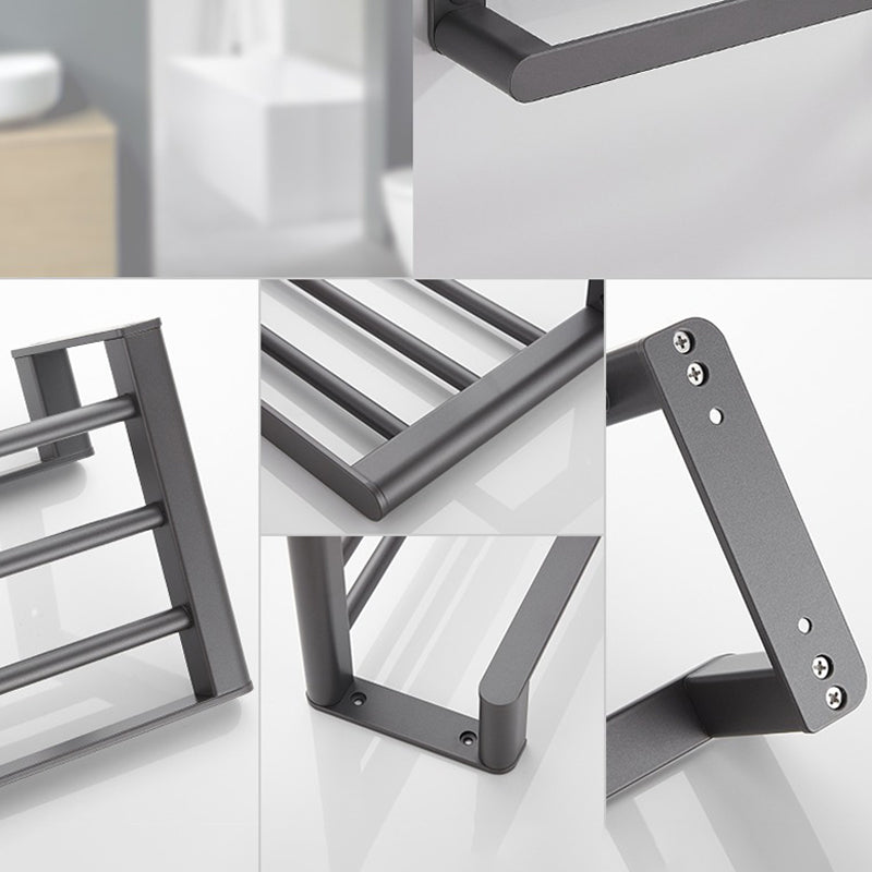 Modern Gray Bathroom Accessory As a Single Piece or As a Set Made of Metal