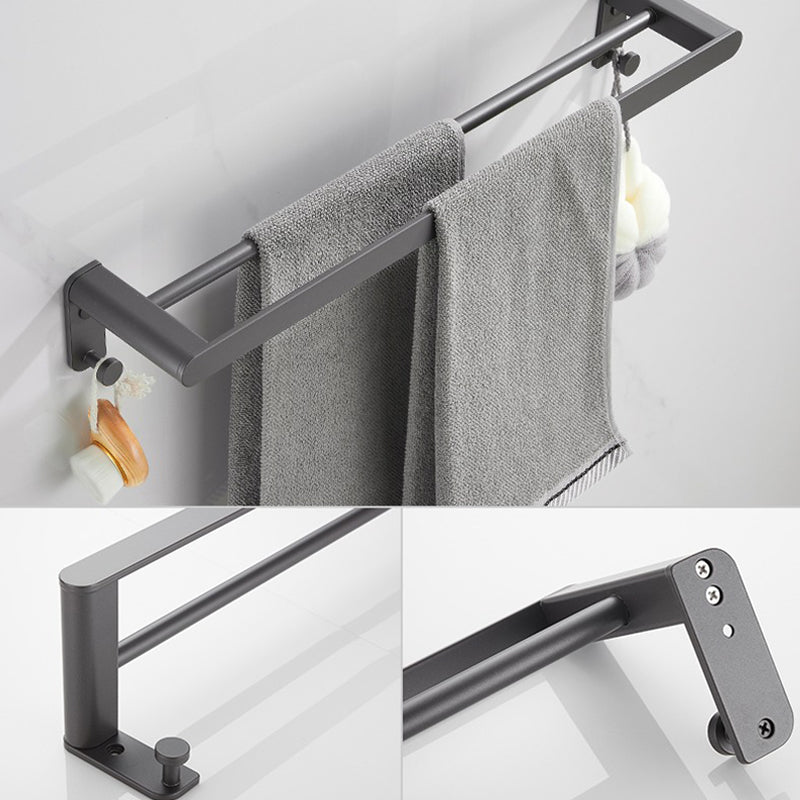 Modern Gray Bathroom Accessory As a Single Piece or As a Set Made of Metal