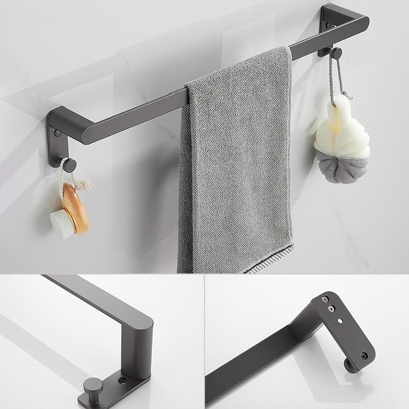 Modern Gray Bathroom Accessory As a Single Piece or As a Set Made of Metal