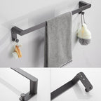 Modern Gray Bathroom Accessory as Individual Piece or as Set Made of Metal