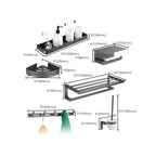 Modern Gray Bathroom Accessory As a Single Piece or As a Set Made of Metal
