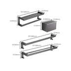 Modern Gray Bathroom Accessory As a Single Piece or As a Set Made of Metal