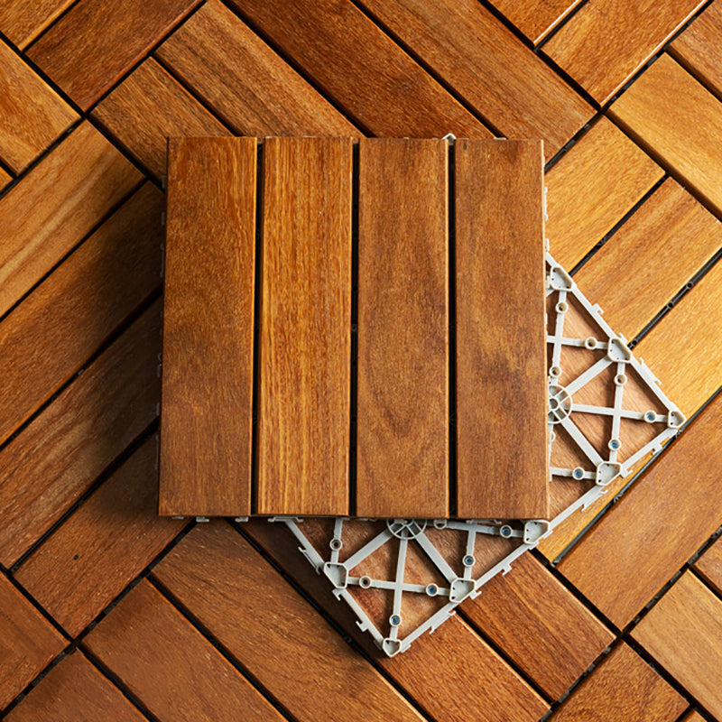 4-Slat Wood Deck/Patio Floor Tiles Interlocking Installation Floor Tiles