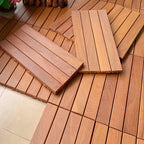 4-Slat Wood Deck/Patio Floor Tiles Interlocking Installation Floor Tiles