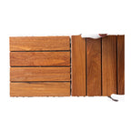 4-Slat Wood Deck/Patio Floor Tiles Interlocking Installation Floor Tiles