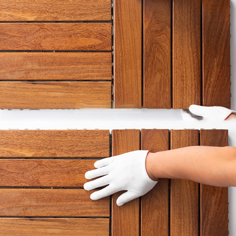 4-Slat Wood Deck/Patio Floor Tiles Interlocking Installation Floor Tiles