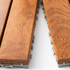 4-Slat Wood Deck/Patio Floor Tiles Interlocking Installation Floor Tiles
