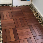 4-Slat Wood Deck/Patio Floor Tiles Interlocking Installation Floor Tiles