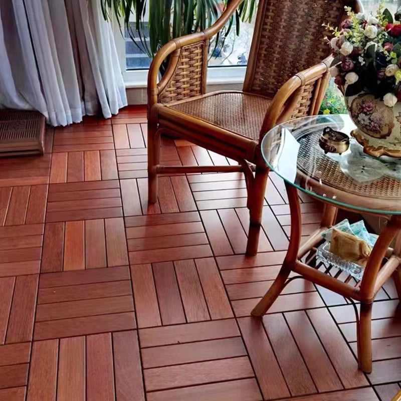 4-Slat Wood Deck/Patio Floor Tiles Interlocking Installation Floor Tiles