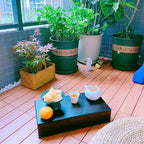 4-Slat Wood Deck/Patio Floor Tiles Interlocking Installation Floor Tiles