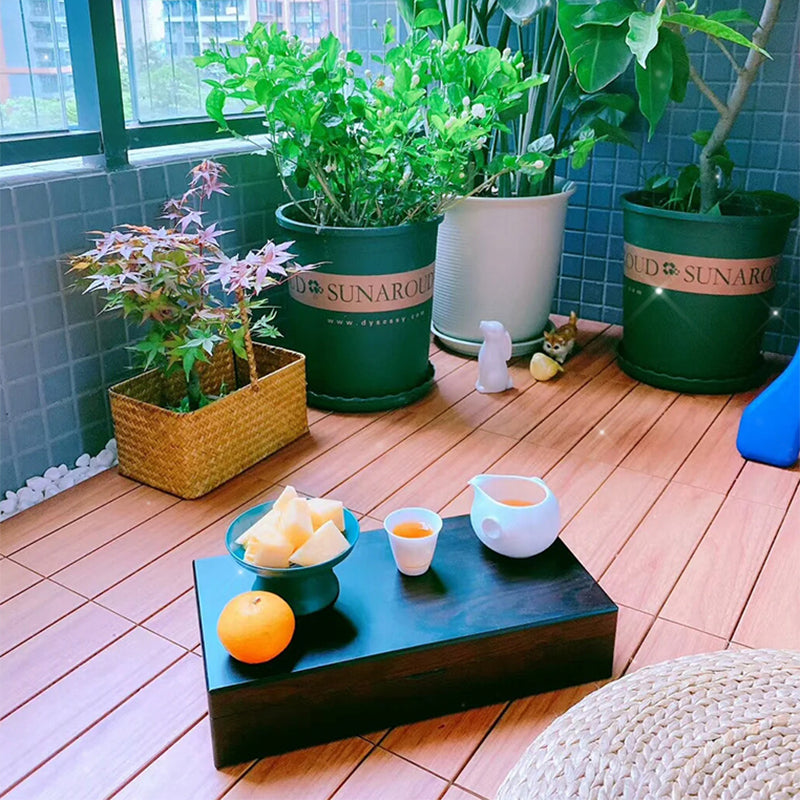 4-Slat Wood Deck/Patio Floor Tiles Interlocking Installation Floor Tiles