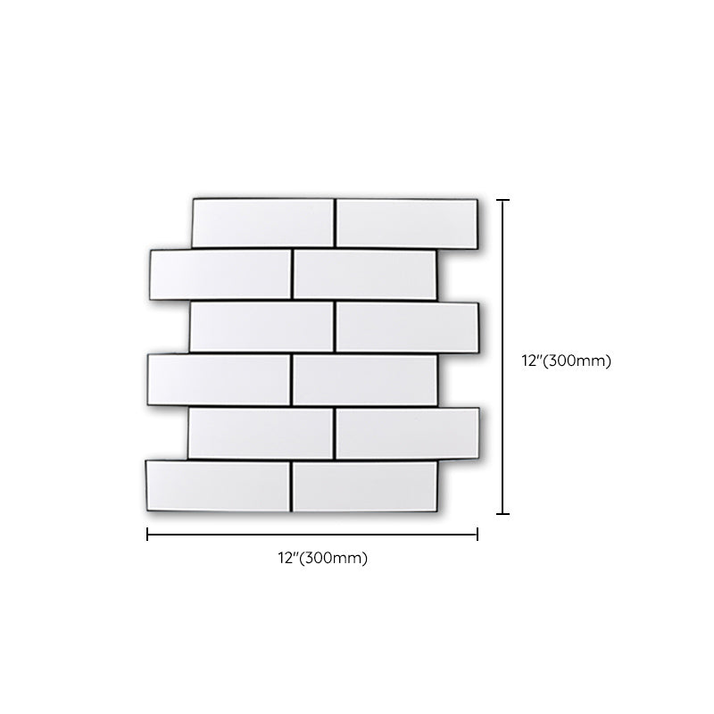 Plastic Peel & Stick Subway Tiles Contemporary Waterproof Peel & Stick Subway Tiles