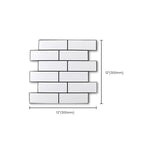 Plastic Peel & Stick Subway Tiles Contemporary Waterproof Peel & Stick Subway Tiles