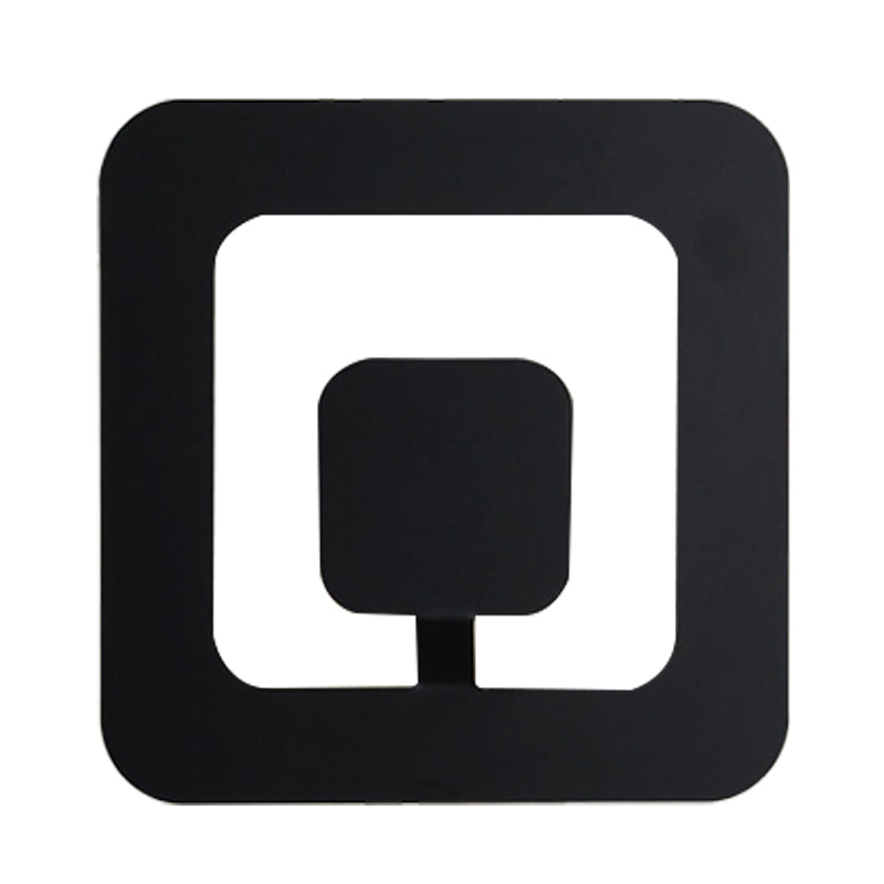 Minimalistic square wall lamp fixture made of iron 7"/9" wide LED bedroom wall lighting ideas in black