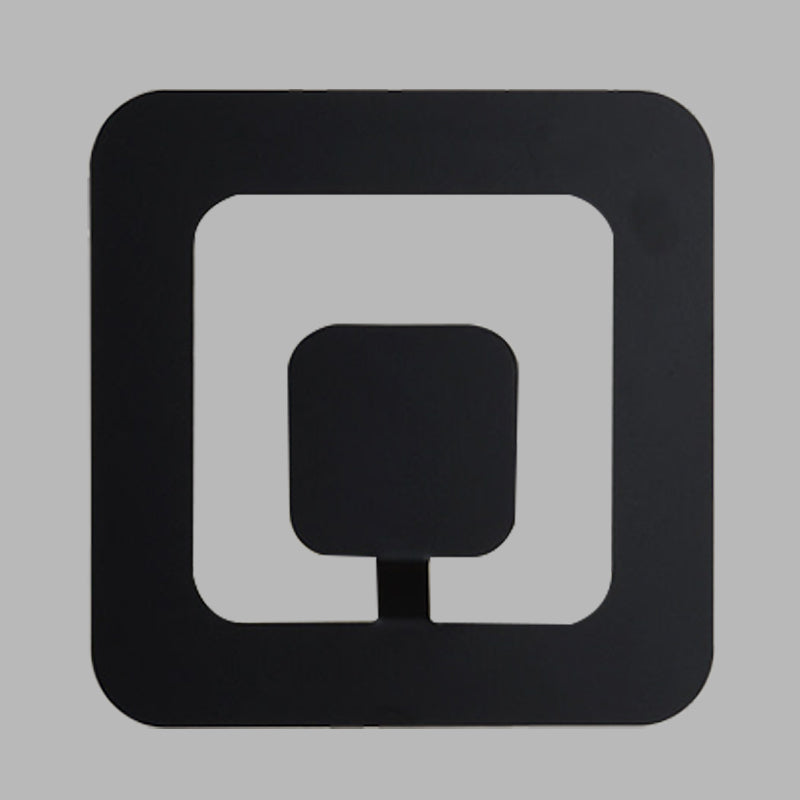 Minimalistic square wall lamp fixture made of iron 7"/9" wide LED bedroom wall lighting ideas in black