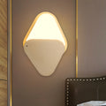 Metallic Triangle Wall Lighting Fixture Simple LED Gold Wall Mount Wall Lamp with Rotatable Design for Bedroom