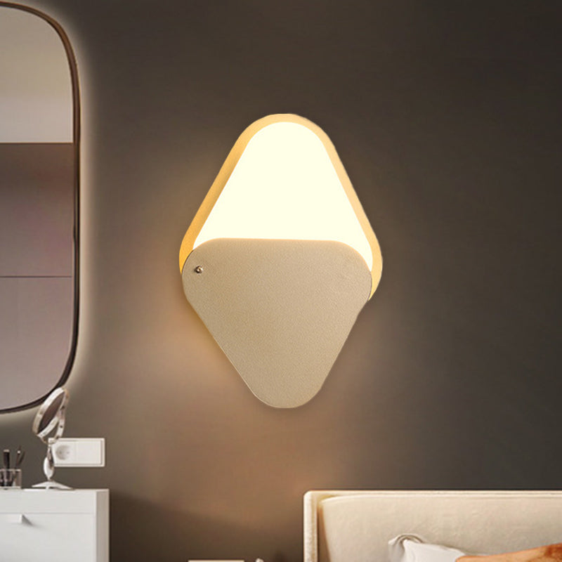 Metallic Triangle Wall Lighting Fixture Simple LED Gold Wall Mount Wall Lamp with Rotatable Design for Bedroom