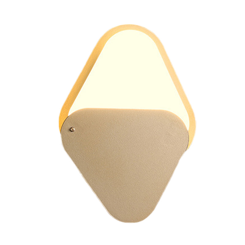 Metallic Triangle Wall Lighting Fixture Simple LED Gold Wall Mount Wall Lamp with Rotatable Design for Bedroom