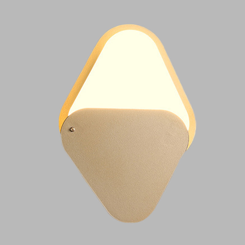 Metallic Triangle Wall Lighting Fixture Simple LED Gold Wall Mount Wall Lamp with Rotatable Design for Bedroom