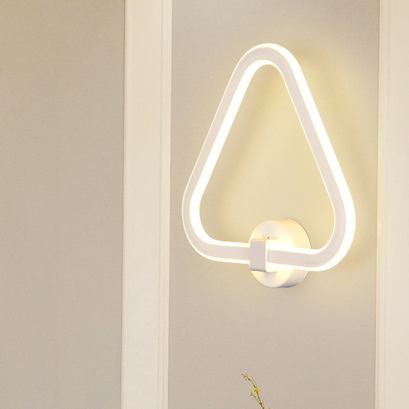 White Triangle Frame Wall Mount Light Modernism LED Acrylic Wall Lamp Wall Light for Balcony