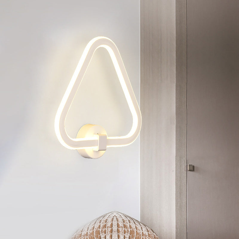White Triangle Frame Wall Mount Light Modernism LED Acrylic Wall Lamp Wall Light for Balcony