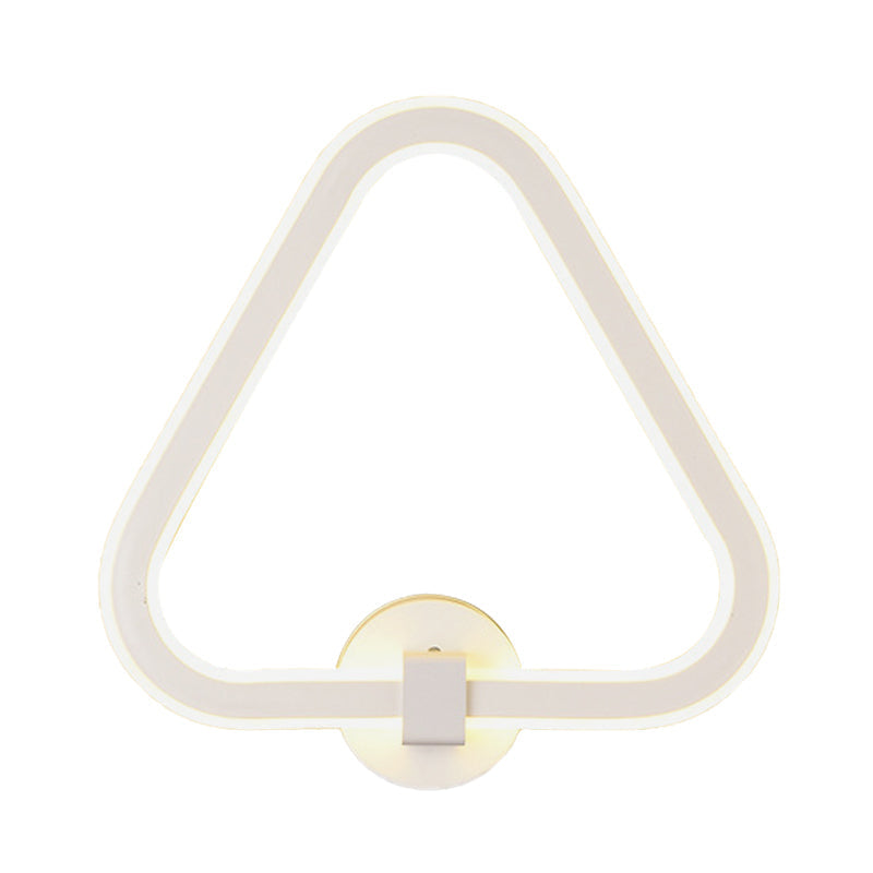White Triangle Frame Wall Mount Light Modernism LED Acrylic Wall Lamp Wall Light for Balcony