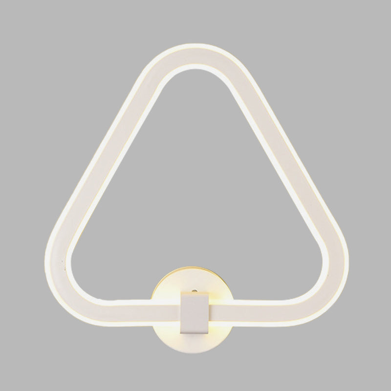 White Triangle Frame Wall Mount Light Modernism LED Acrylic Wall Lamp Wall Light for Balcony