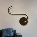 Hook-shaped Metal Wall Light Simple LED Black Wall Lamp in Warm/White Light for the Living Room