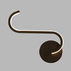 Hook-shaped Metal Wall Light Simple LED Black Wall Lamp in Warm/White Light for the Living Room