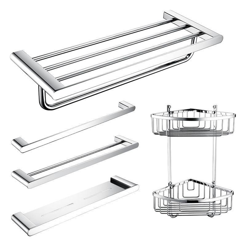 Contemporary bathroom accessories single item or in set in silver