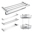 Contemporary bathroom accessories single item or in set in silver