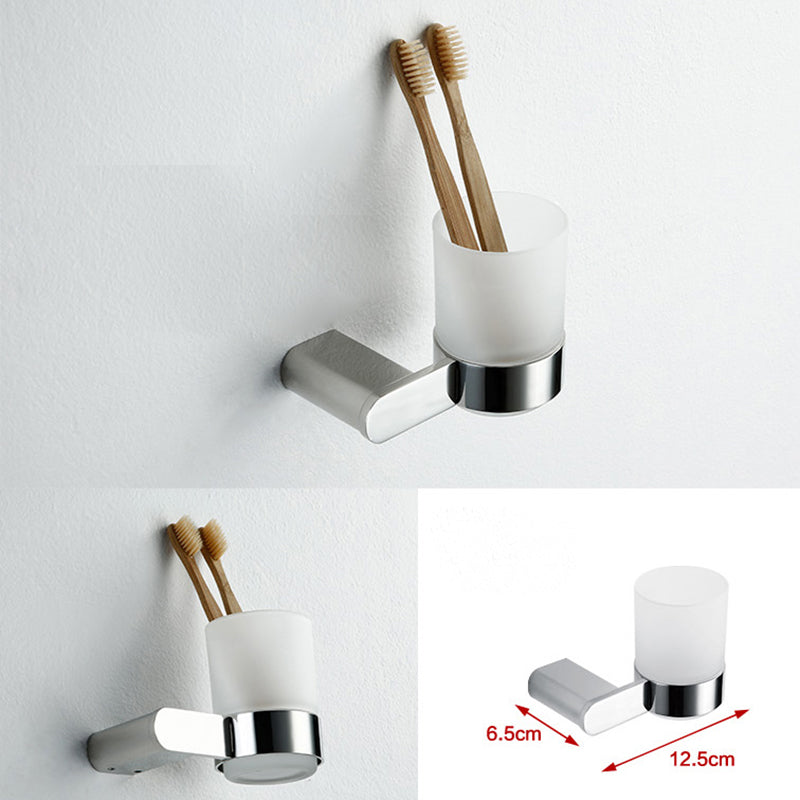 Contemporary bathroom accessories single item or in set in silver