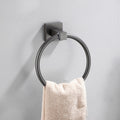 Contemporary bathroom accessories single piece or in a set made of gray metal