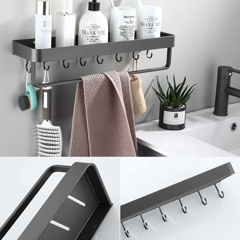 Contemporary bathroom accessories single piece or in a set made of gray metal